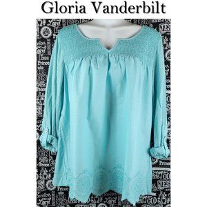 Gloria Vanderbilt BOHO Tab Sleeve Shirt Size Medium🦋